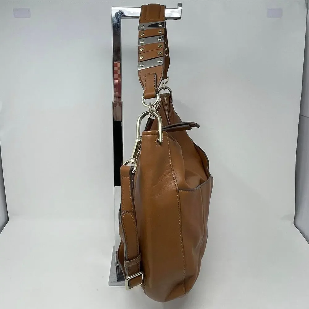 Nine‎ West Sypress Tobacco Brown Vegan Leather Medium Hobo Bag